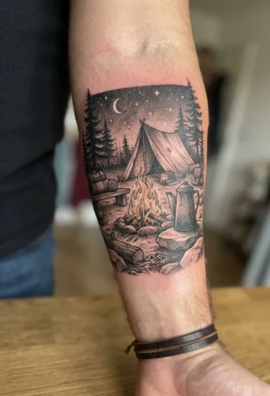 Camp Campfire Scene