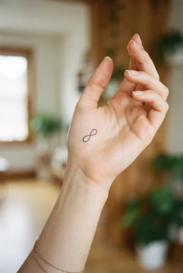 A Delicate Infinity Symbol on the Side of the Palm