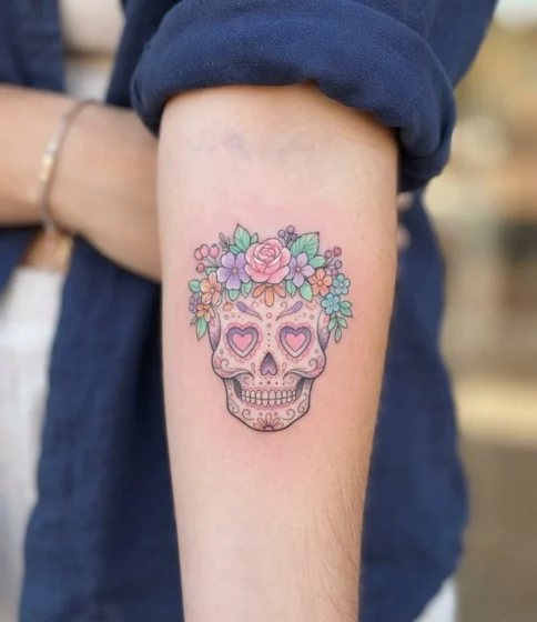 Candy Skull with Flower Crown