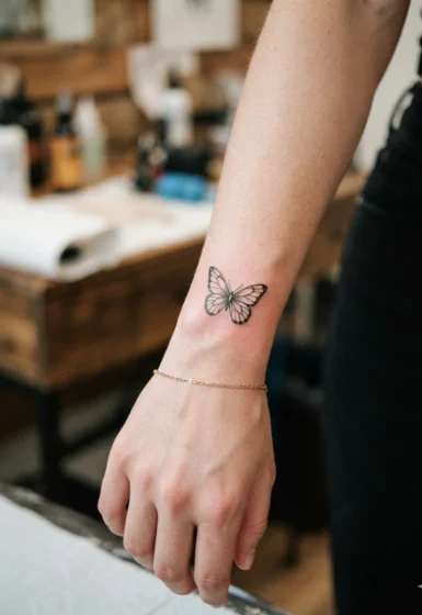 A Miniature Butterfly Near the Wrist Bone