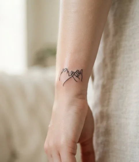 Minimalist Single-Line Pinky Promise