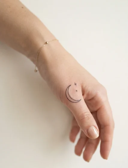 A Slim Crescent Moon on the Side of the Hand