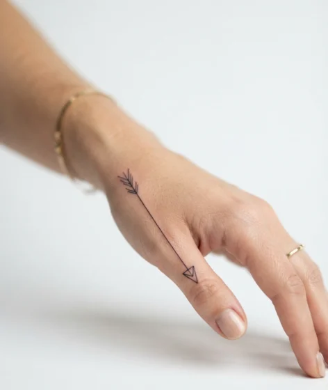 A Small Arrow Along the Side of the Hand