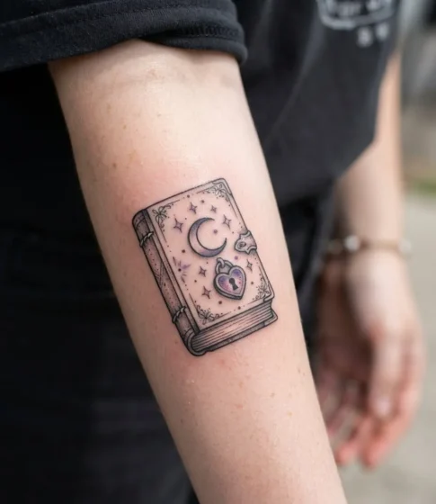 Spell Book with a Heart Lock