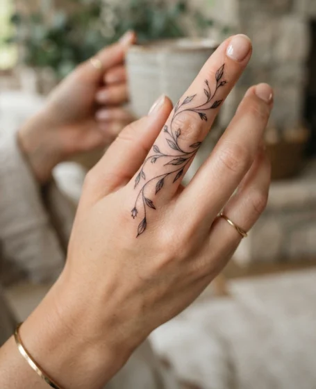 A Thin Vine Wrapping One Finger
