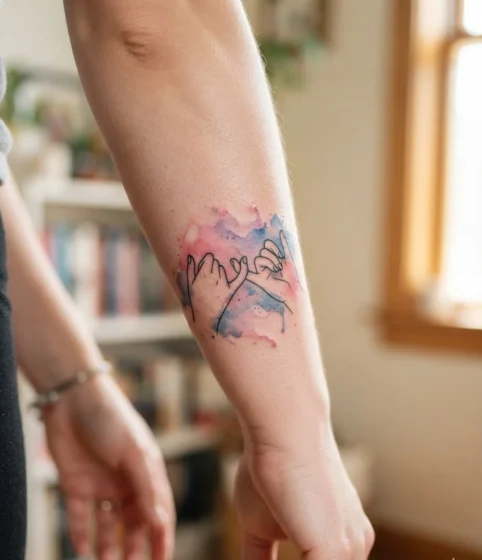 Watercolor Pinky Promise