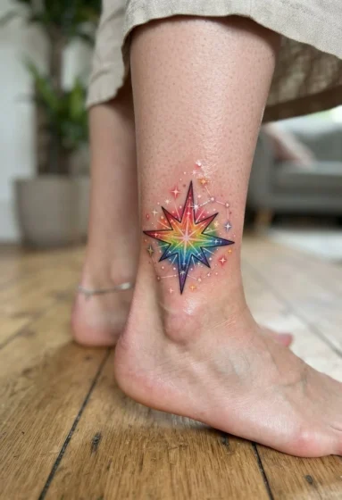 Rainbow Star Tattoo