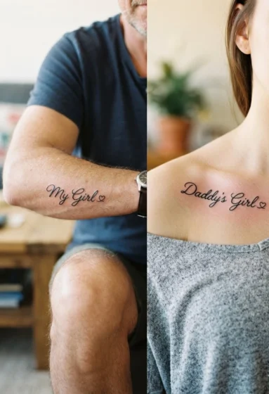Daddy's Girl Script Tattoo