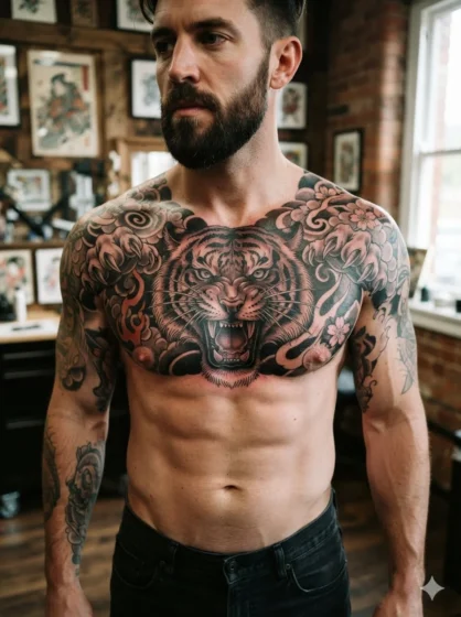 Roaring Tiger Chest Piece