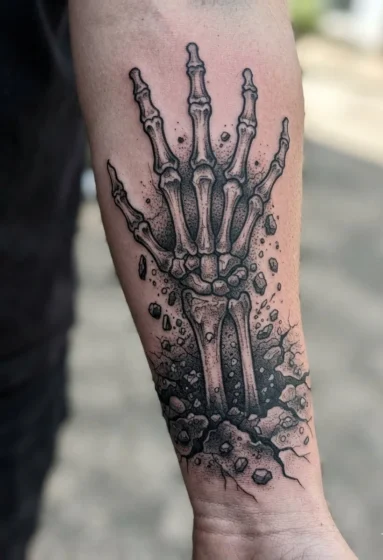 Skeleton Hand Reaching From the Grave