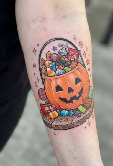 Halloween Candy Bucket Overflowing