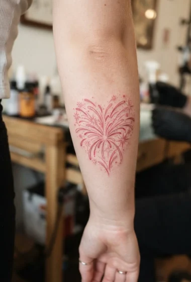 A Heart-Shaped Firework Explosion
