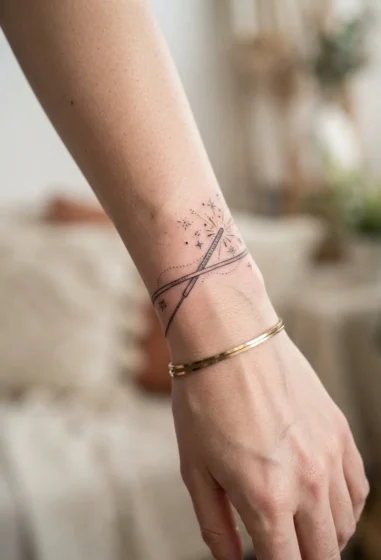 Delicate Sparkler Wrapped Around the Wrist