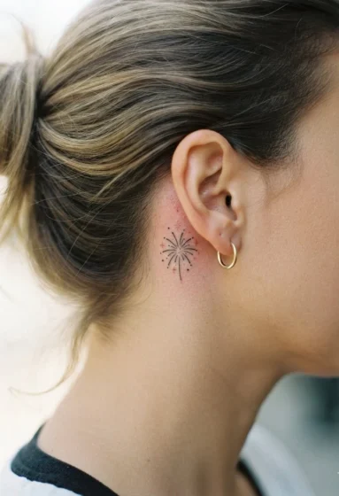Tiny Firework Hidden Behind the Ear