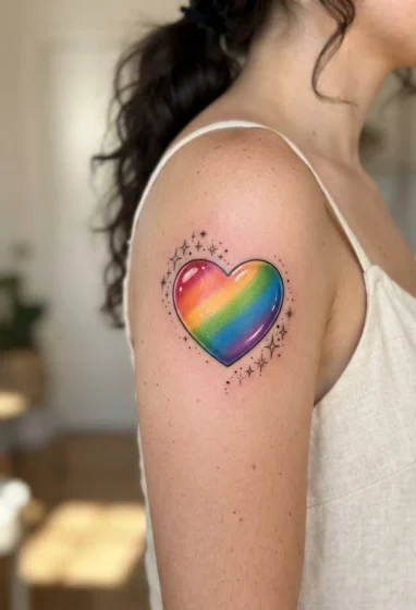 Rainbow Heart Tattoo