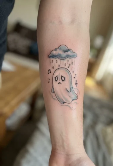 Napstablook Floating Alone in the Rain