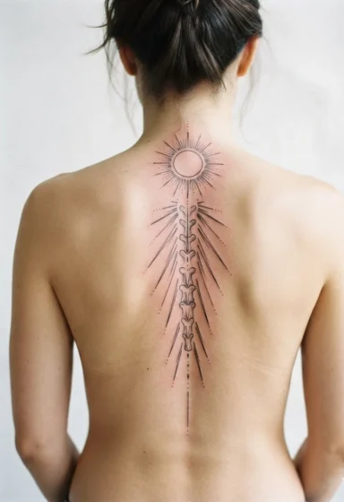 Sun Tattoo on Spine