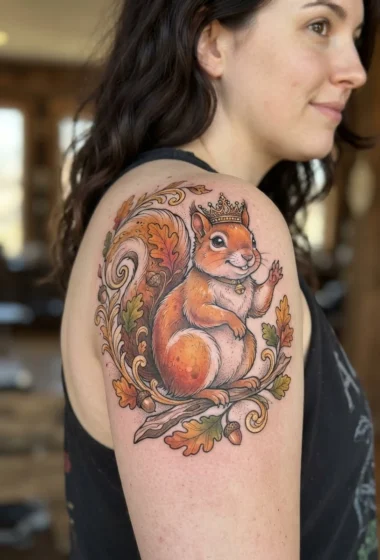 Squirrel Wearing a Tiny Crown