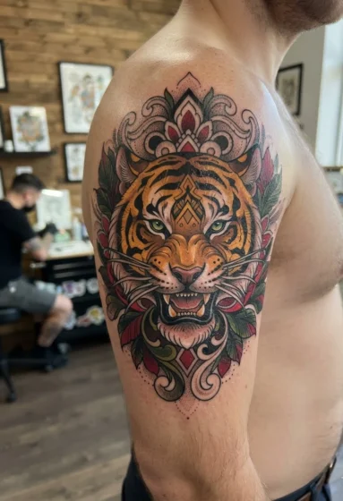 Neo-Traditional Tiger Head