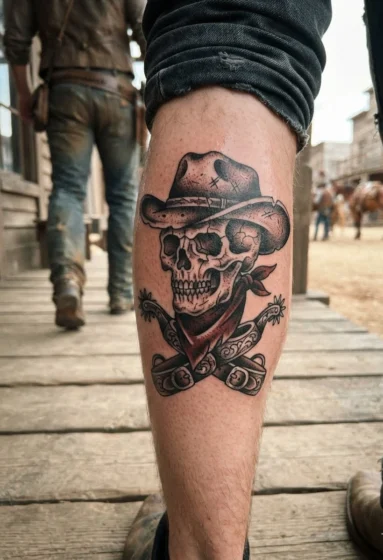 Skull and Spurs Tattoo
