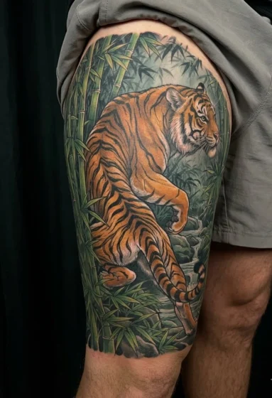 Tiger Prowling Through Bamboo