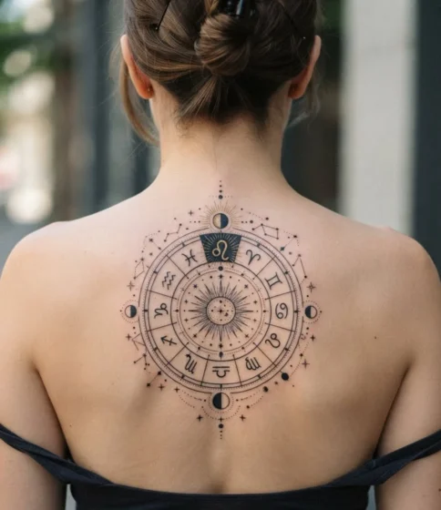 A Full Zodiac Wheel With Leo Highlighted
