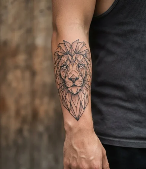 A Geometric Lion Built From Clean Angles