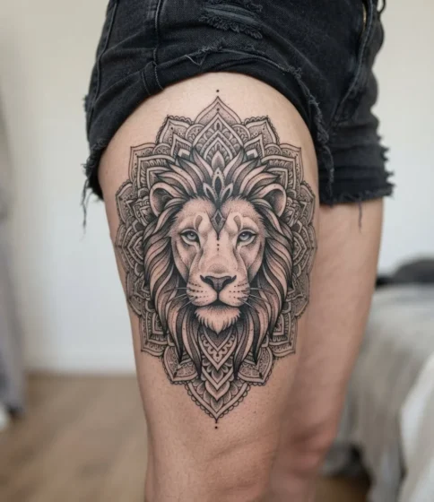 A Mandala Lion Face Built From Symmetry