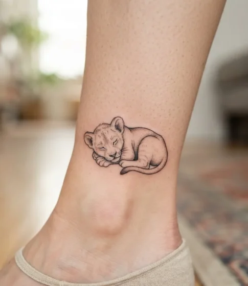 A Sleeping Lion Cub for Subtle Symbolism