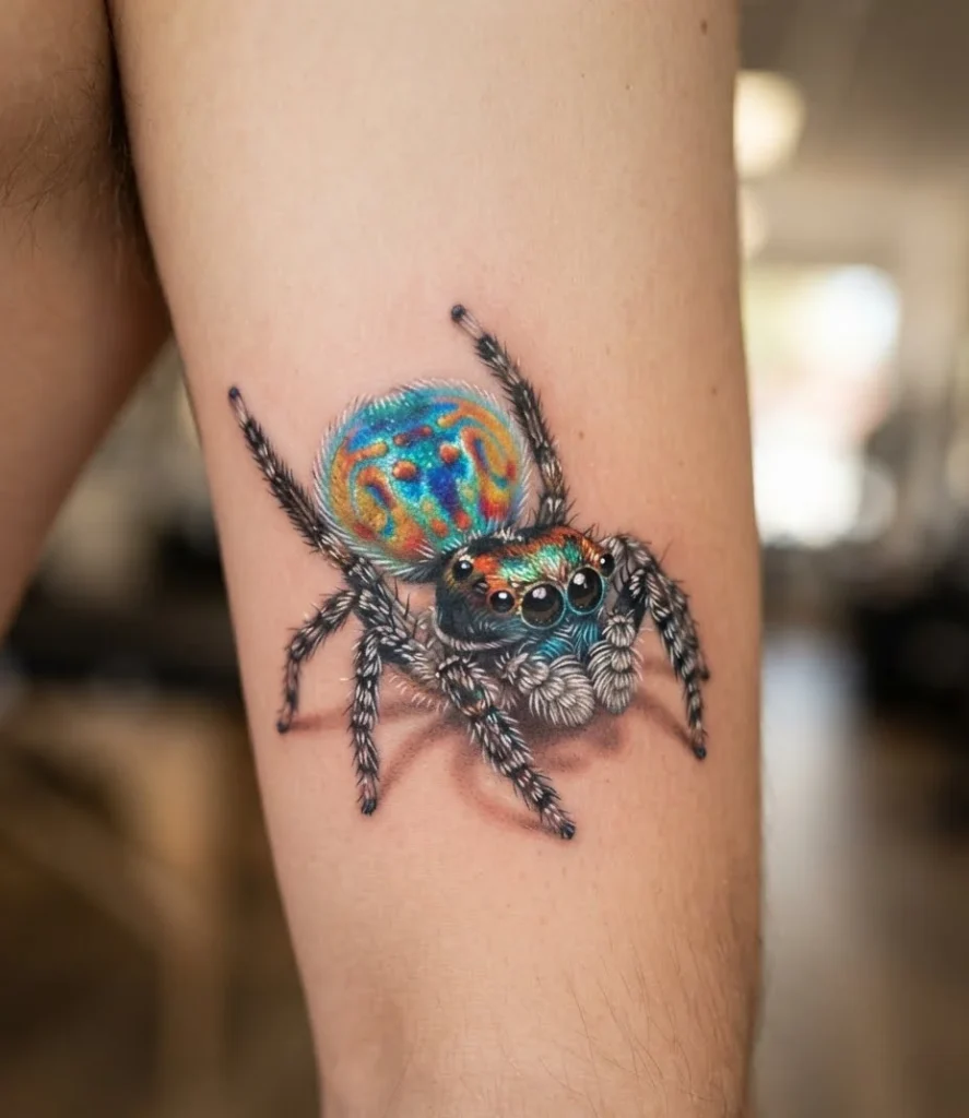 Colorful Peacock Jumping Spider