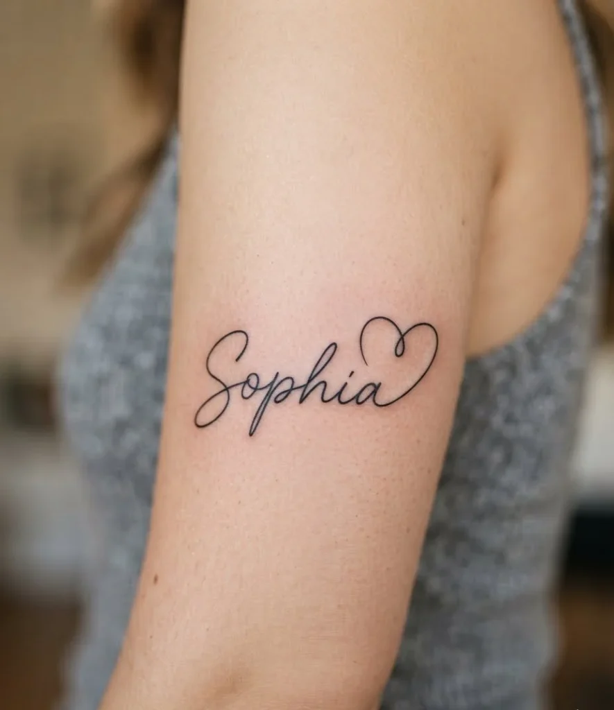 Cursive Name Forming a Heart