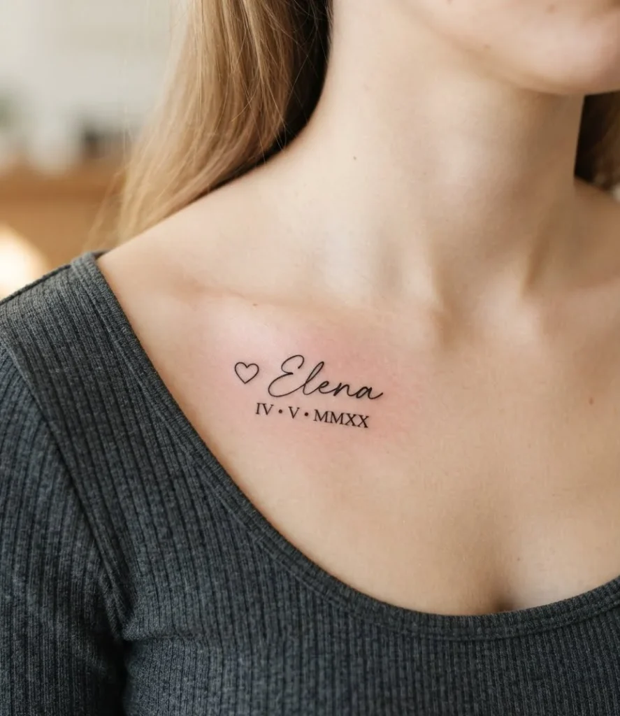 Heart, Name & Roman Numeral Date