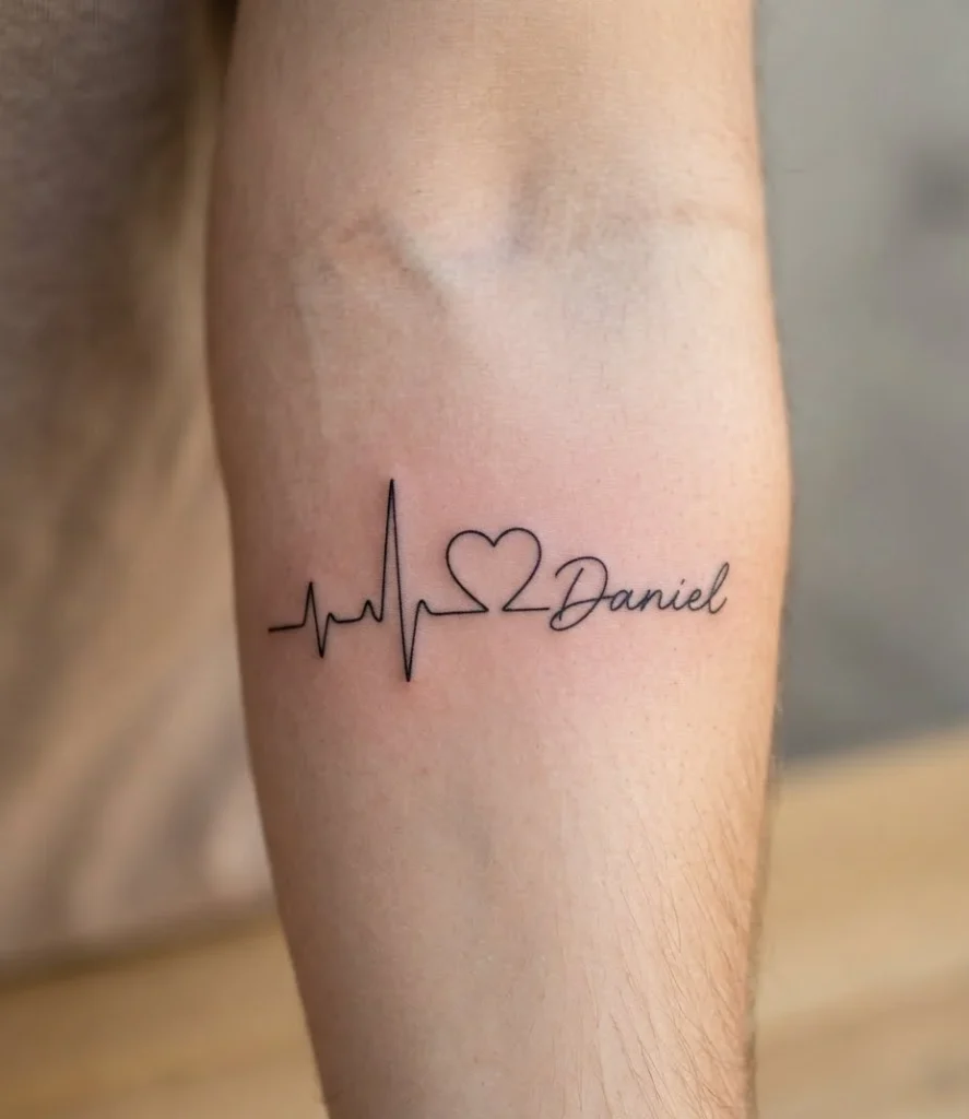 Heartbeat Heart with Name