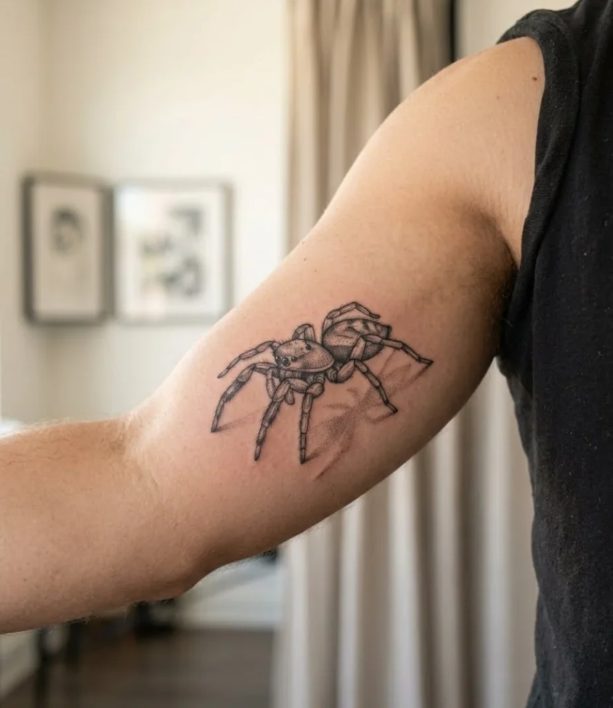 Jumping Spider Mid-Leap