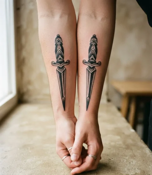 Matching Dagger Tattoos