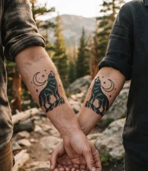 Matching Wolf Silhouettes