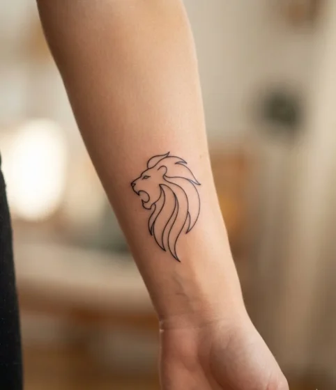 A Minimalist Lion Silhouette Outline