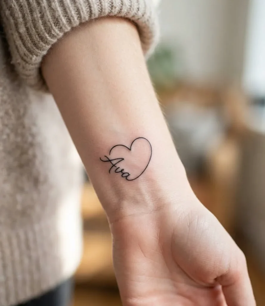 Name Wrapped Around Heart