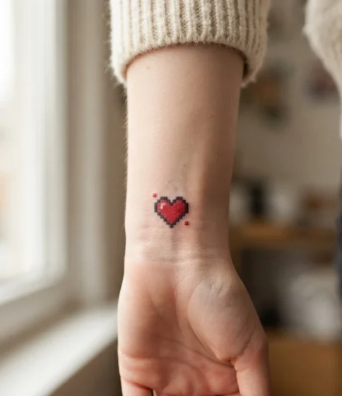 Pixel Heart With a Few Missing Squares