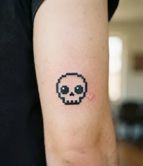 Pixelated Skull