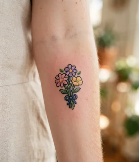 Small Pixel Flower Bouquet