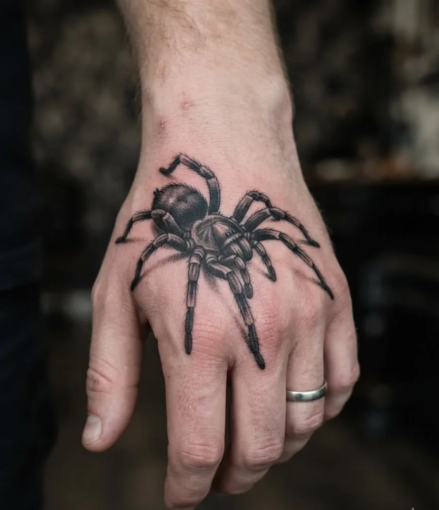 Spider Crawling Over Knuckles