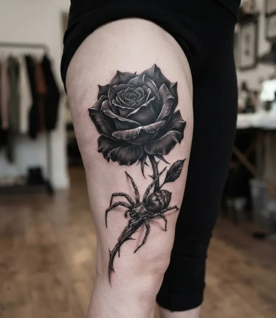 Spider and Black Rose