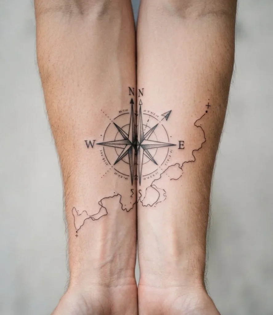 Split Compass & Map Route