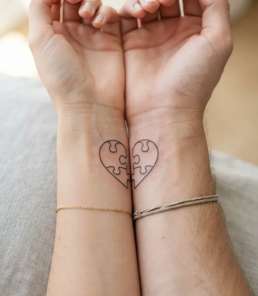 Split Heart Puzzle Piece