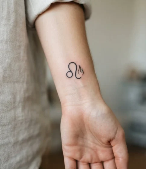 The Leo Symbol Paired With a Fire Glyph