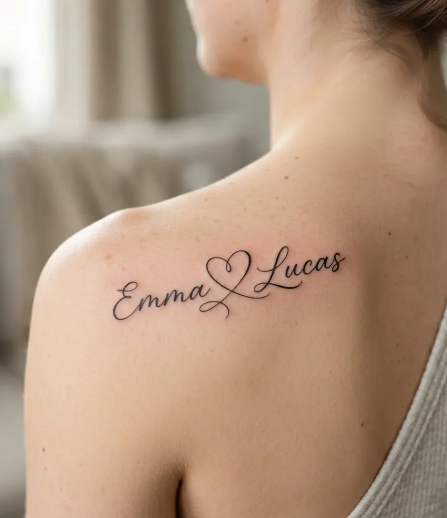 Two Names Merging into a Heart