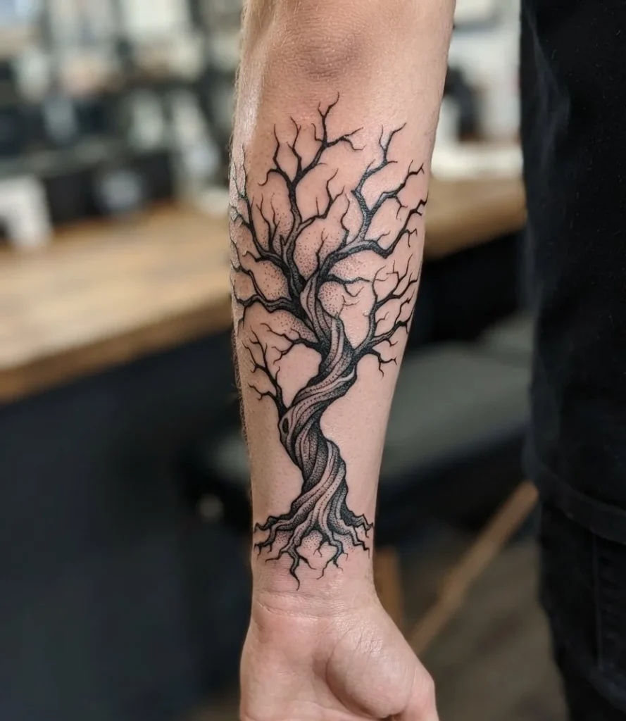Bare Gnarled Skeleton Tree