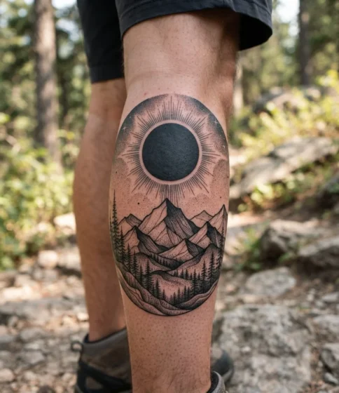 Eclipse Over Mountains