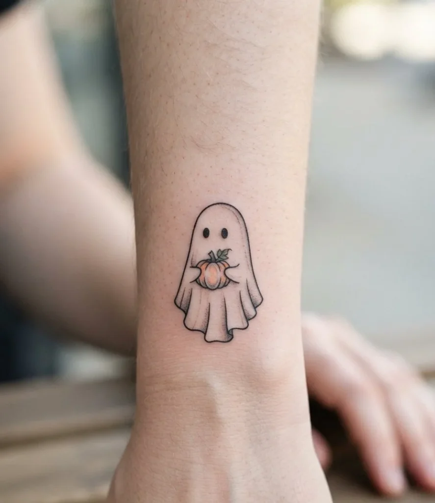 Ghost Holding a Pumpkin
